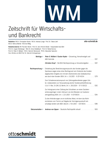  Zeitschrift für Wirtschafts- und Bankrecht (WM)