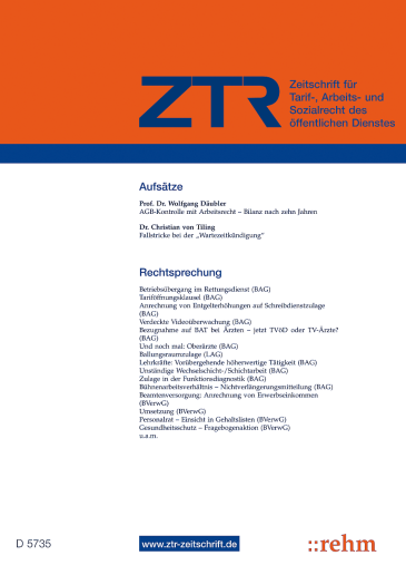  Zeitschrift für Tarifrecht (ZTR)