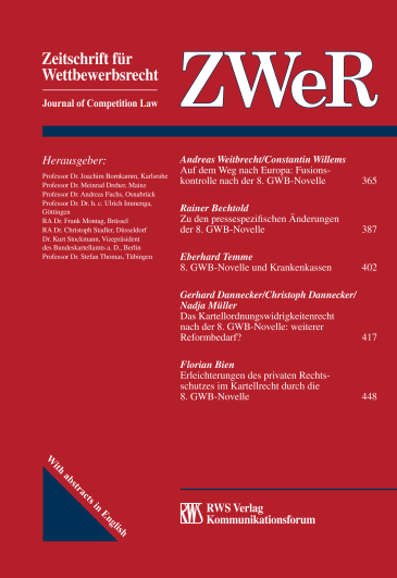  Zeitschrift für Wettbewerbsrecht (ZWeR)